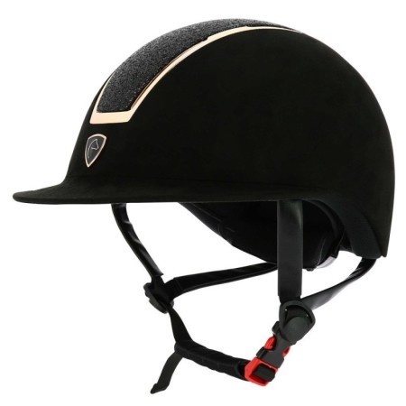 Casque EQUITHÃˆME - Glint LamÃ© Noir/Rose gold 52-54
