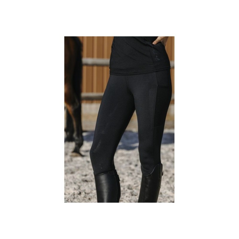Legging Je t'aime EQUITHÃˆME - Flora NOIR