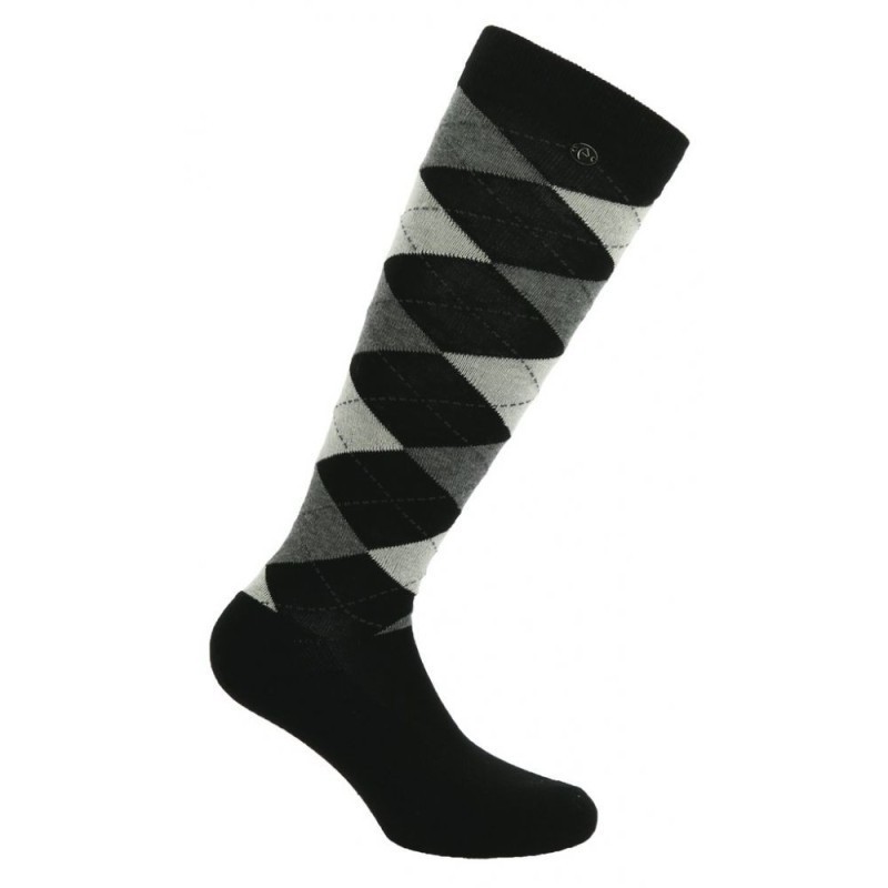 Chaussettes Noir/Ecru EQUITHÃˆME - Argyle 35-38