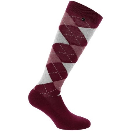 Chaussettes EQUITHÃˆME - Argyle Bordeaux 35-38
