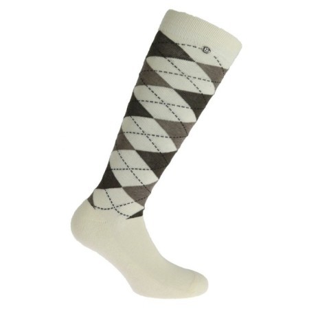 Chaussettes Ecru / Taupe EQUITHÃˆME - Argyle 42-45