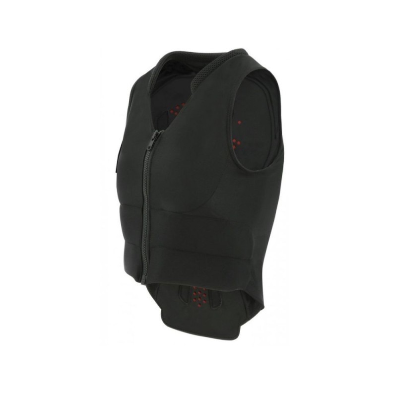 Dorsale EQUITHÃˆME "Cox" ENFANT NOIR/ROUGE