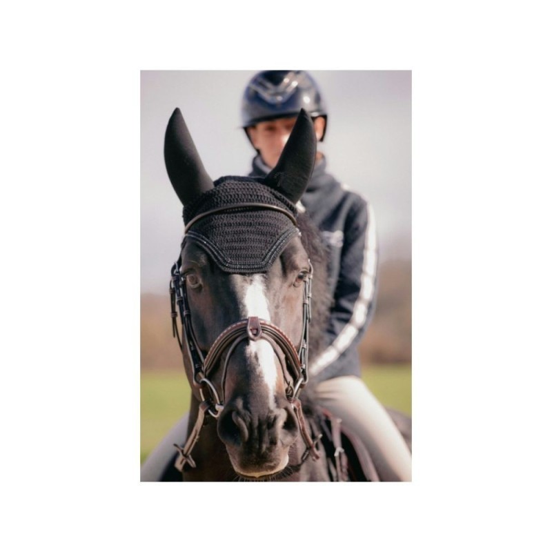 Bonnet pour chevaux PENELOPE "Soundless Strass" COB NOIR