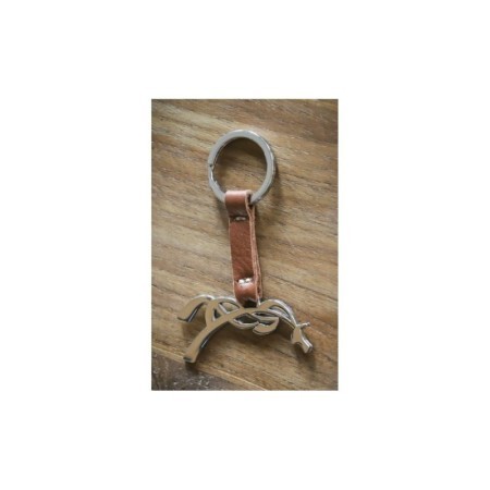 Porte clÃ© PENELOPE COGNAC/ARGENT