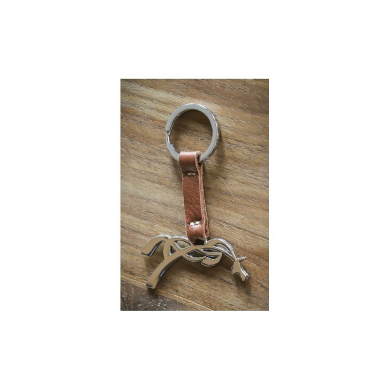 Porte clÃ© PENELOPE COGNAC/ARGENT