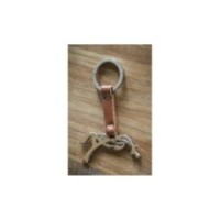 Porte clÃ© PENELOPE COGNAC/ARGENT