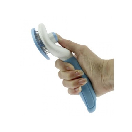 Brosse de toilettage HIPPOTONIC "Autonet" BLEU
