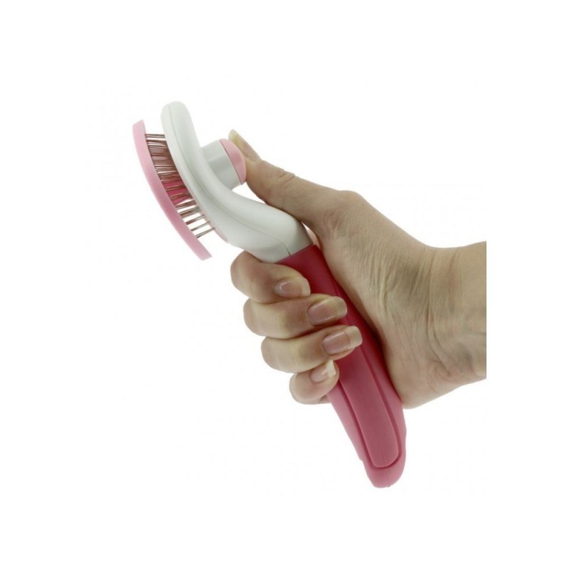 Brosse de toilettage HIPPOTONIC "Autonet" ROSE