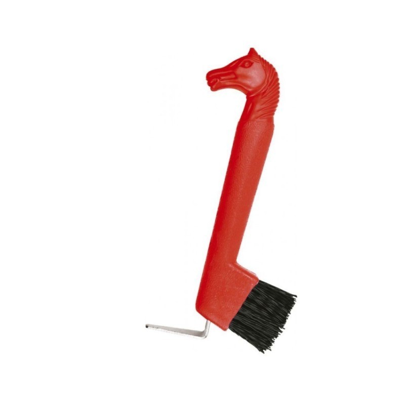 Cure-pied brosse HIPPOTONIC tÃªte de cheval ROUGE