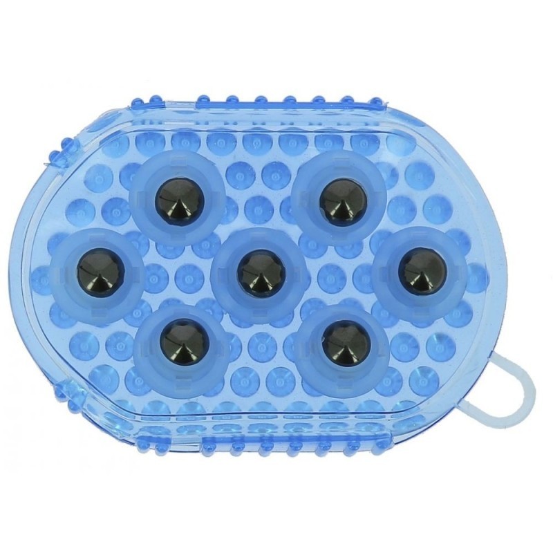 Gant double face HIPPOTONIC Ã©trille et massage BLEU CIEL