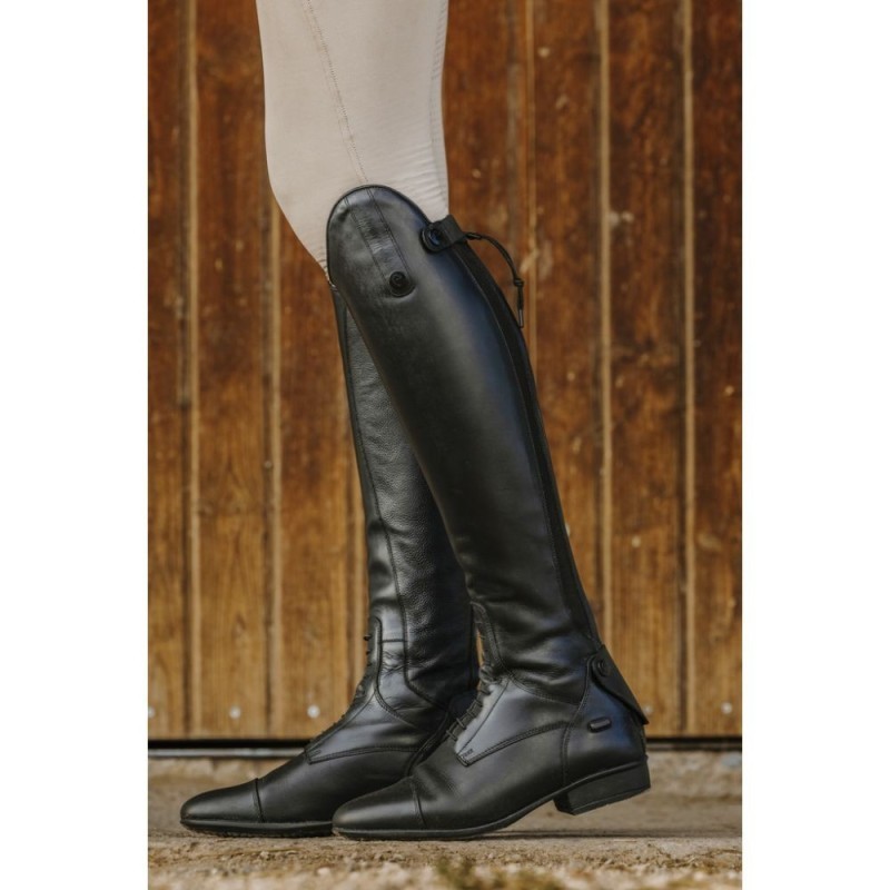 Bottes cuir Ã  lacets EQUITHÃˆME NOIR