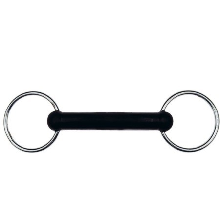 Mors 2 anneaux FEELING - Caoutchouc droit 125 mm