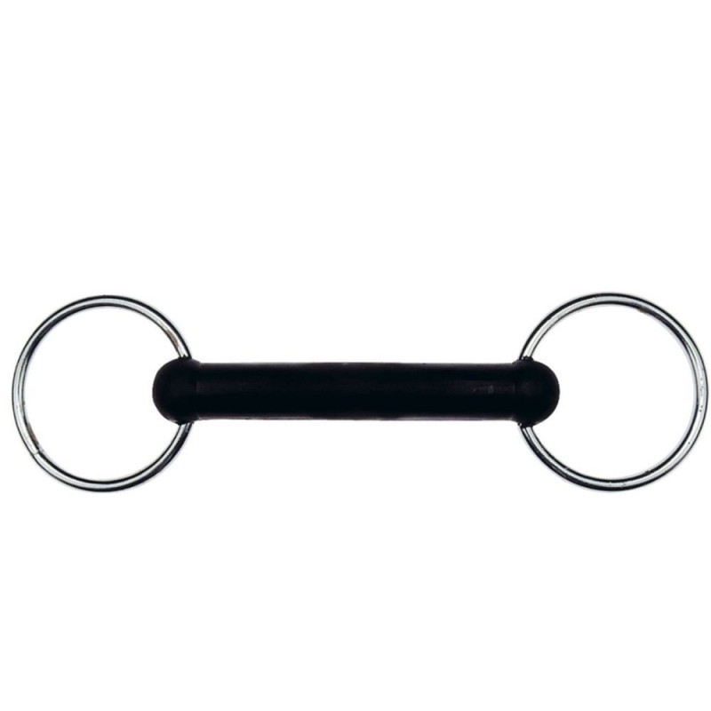 Mors 2 anneaux FEELING - Caoutchouc droit 125 mm