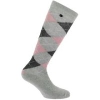 Chaussettes EQUITHÃˆME - Argyle Gris/Rose  36-41