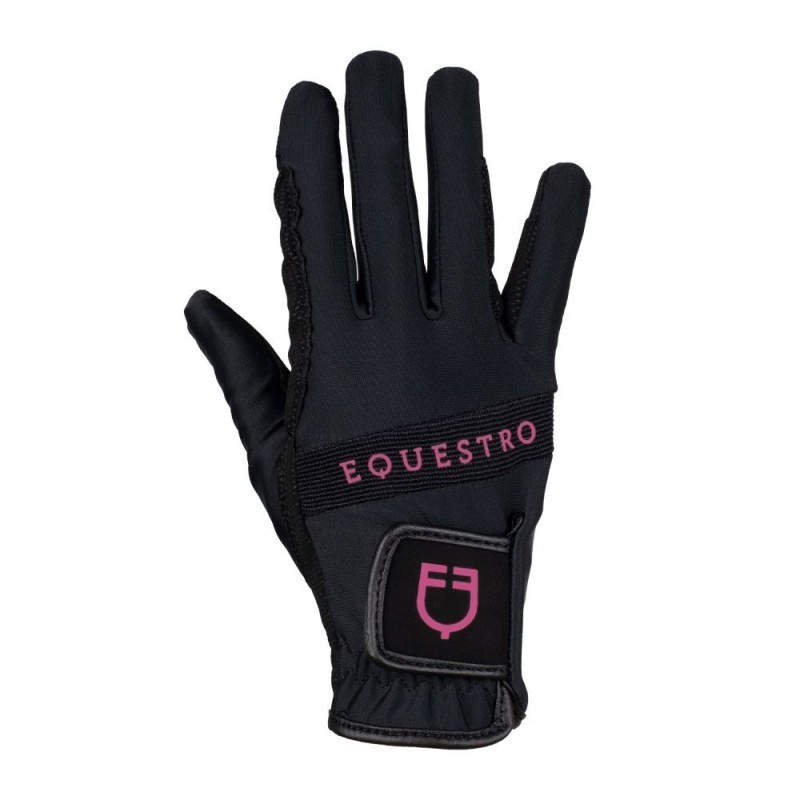 Gants EQUESTRO Noir/Rose
