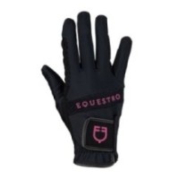Gants EQUESTRO Noir/Rose