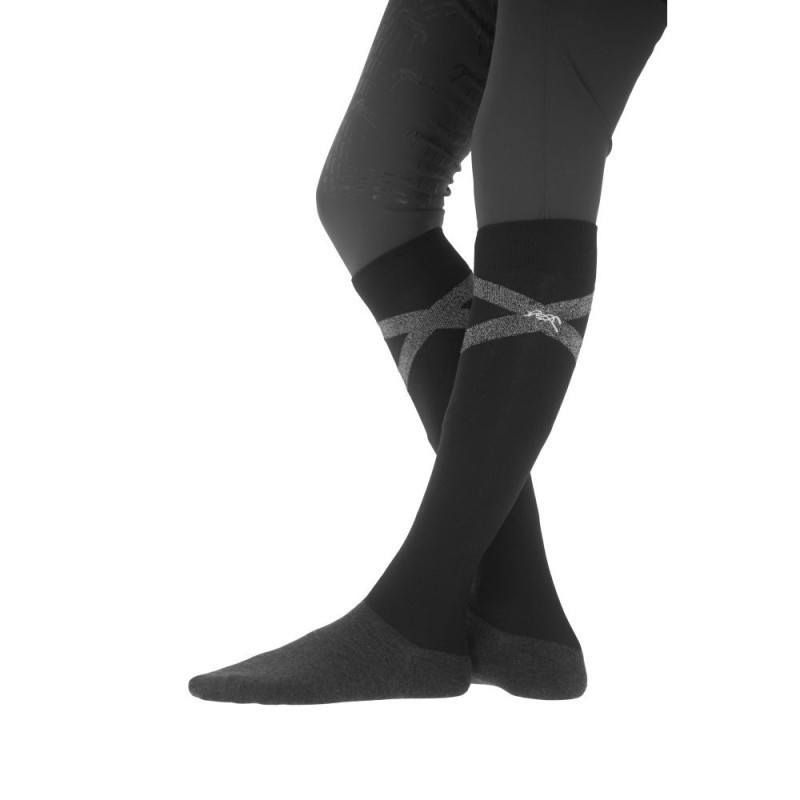 Chaussettes d'Ã©quitation PENELOPE "Gummy" Noir
