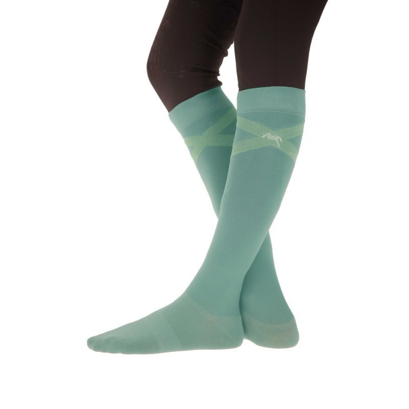 Chaussettes d'Ã©quitation PENELOPE "Gummy" Vert Sauge