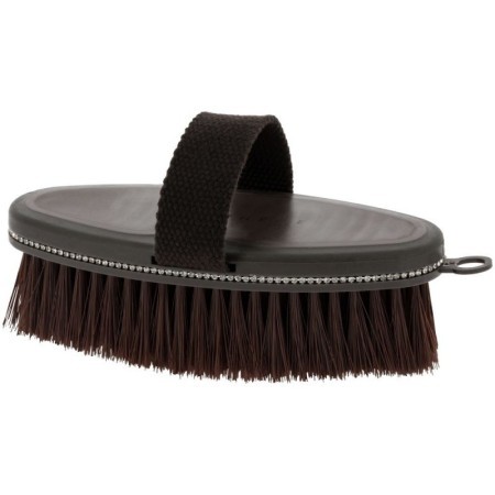 Brosse douce Je t'aime EQUITHÃˆME - Strass Marron