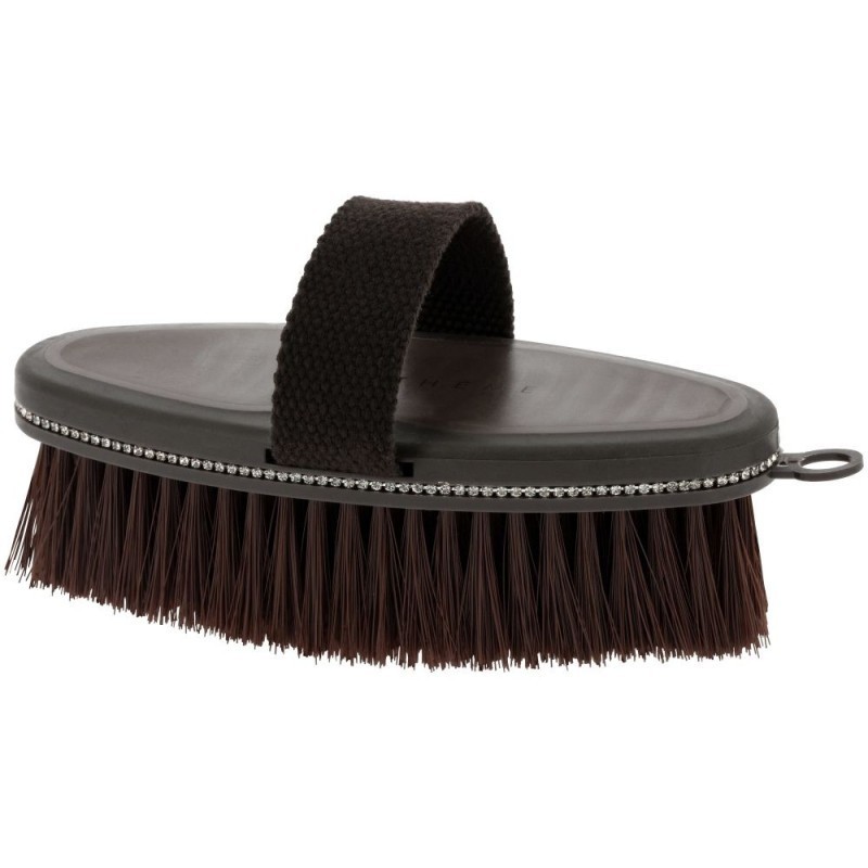 Brosse douce Je t'aime EQUITHÃˆME - Strass Marron